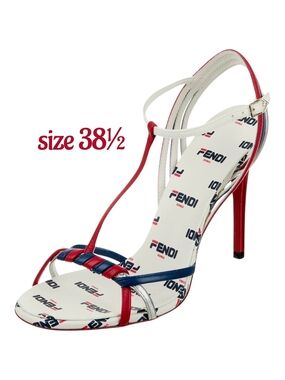 Fendi x FILA Mania Logo Print T-Strap Sandals